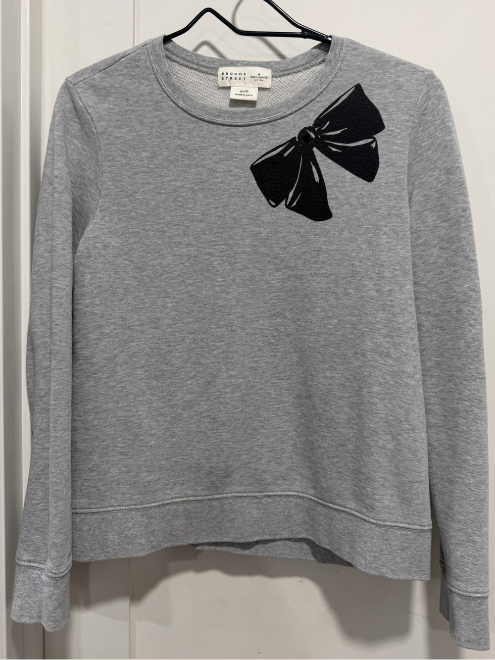 KATE SPADE Broome Street Rosette Embellished Bow Crewneck Sweatshirt